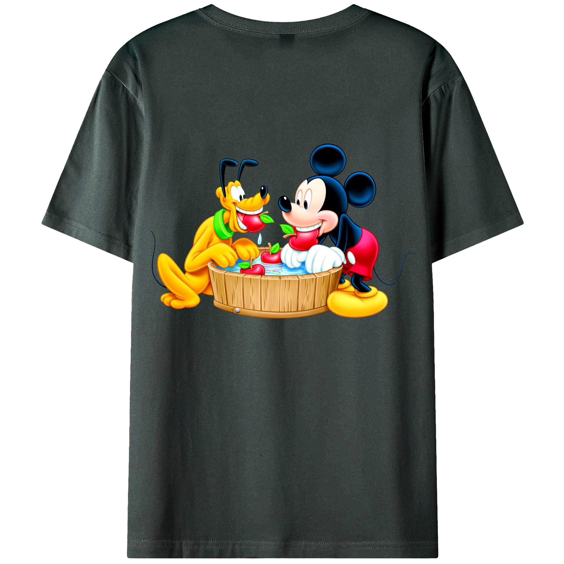 ミッキーマウス Mickey Mouse 綿100％ メンズ半袖Tシャツ（バックプリント） 通気性